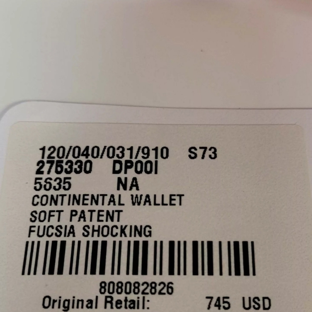 ALEXANDER McQUEEN Fucsia Patent Leather Continental Wallet, NWT - Picture 11 of 11
